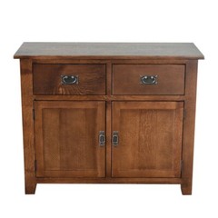 MISSION 2 DOOR 2 DRAWER CABINET – WALNUT