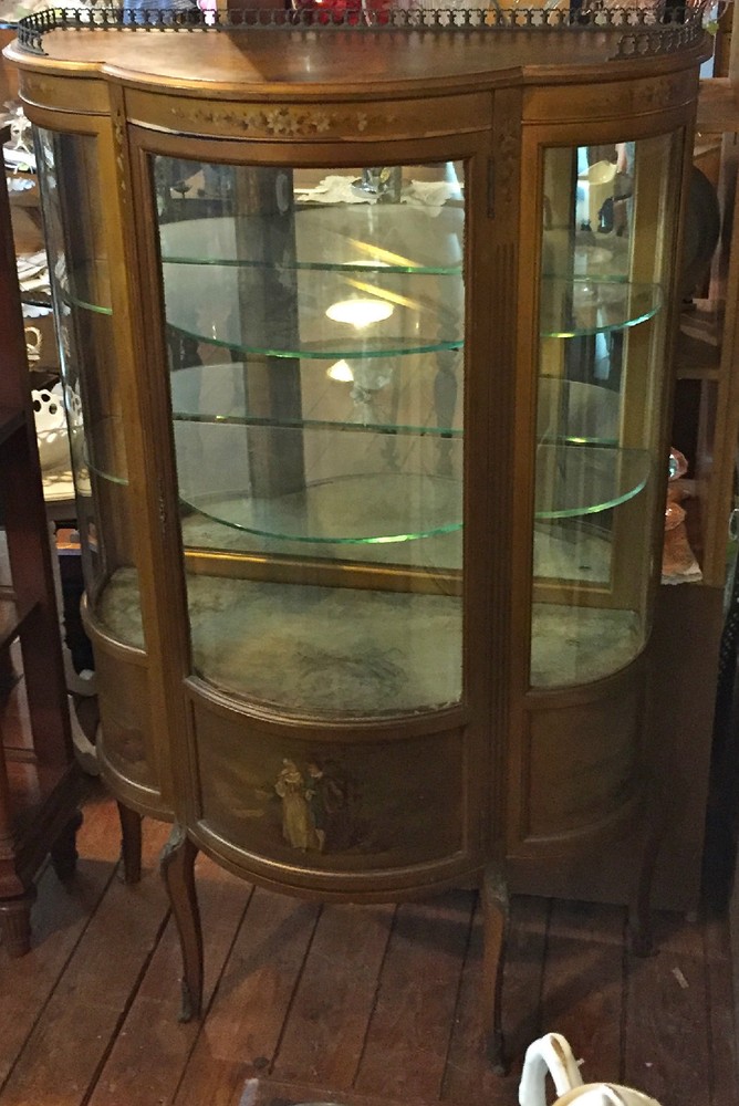 NICE ANTIQUE VERNIS MARTIN VITRINE CABINET CIRCA 1890 – 1910