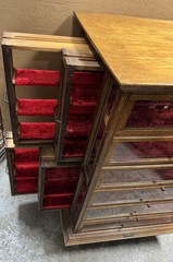 LARGE OAK RUSSELL & SONS RIBBON CABINET