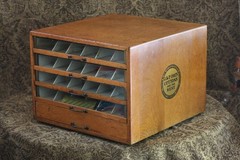ANTIQUE J&P COATS Five Drawer Country Store Display Spool Cabinet, SOLID! NICE!!