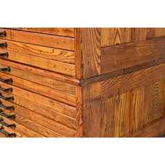 Antique Arts & Crafts Oak Flat File Cabinet by Hamilton, Circa 1900