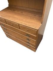 66554 Ethan Allen Maple Cabinet with Bookcase Top