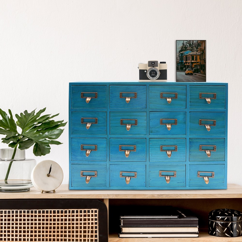 16-Drawer Vintage Apothecary Cabinet for Stylish Storage Solutions