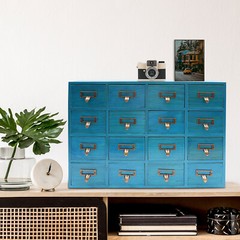16 Drawers Apothecary Cabinet Library Card Catalog Cabinet Tabletop Vintage Apot