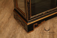 Chinoiserie Hand Painted Lighted China Display Cabinet