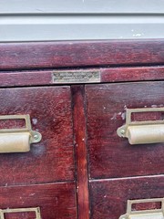 Antique File Cabinet stackable Brass knobs 4 Pieces By Winter Records Co Kansas