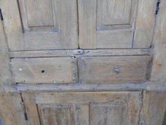 ANTIQUE 18th CENTURY EARLY AMERICAN RAISED PANEL PINE CORNER CUPBOARD