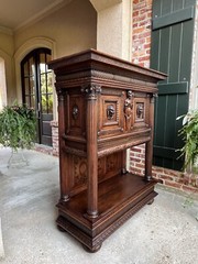 Antique French Cabinet Wine Liquor Greek Key Walnut Regency Sideboard c1890