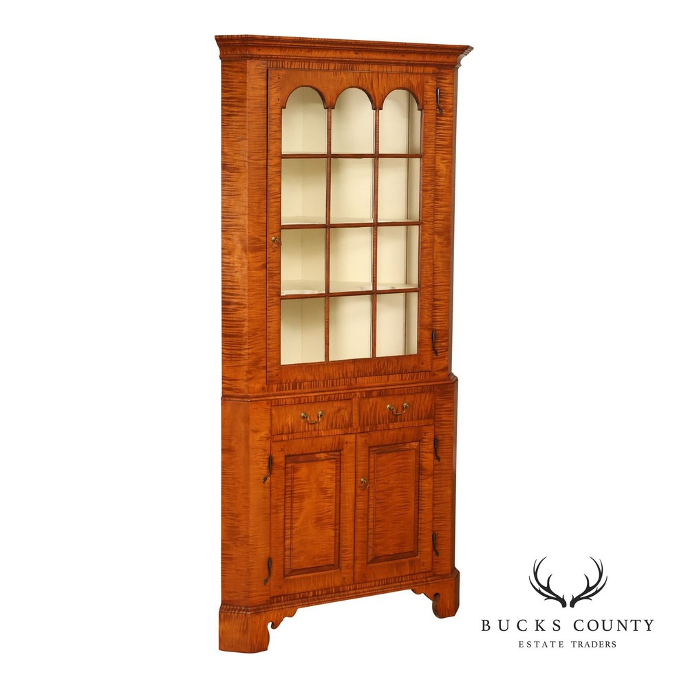 Louis Irion Tiger Maple Corner Cabinet*