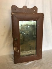 VTG Chocolate 11×23 Wood Wall Mounted Medicine Cabinet Old Cupboard 1550-25B