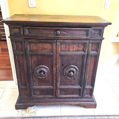 Antique 18th c Italian Tuscan Walnut 2 Door Cabinet