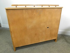 VTG 36″W Maple ’70s E Allen-esque Console Louver Doors Cabinet Chest Colonial VG