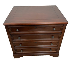 Lateral File Cabinet, Two Locking Drawers keys, Desk Height Banded Mahogany