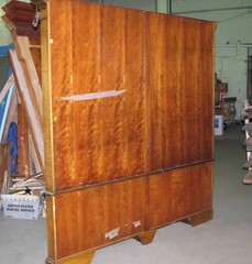 Antique Carved Solid Maple China Closet