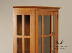 Stickley Mission Collection Oak Corner Curio Cabinet