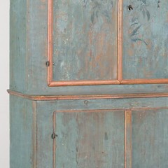 Original Blue Painted Swedish Pine Cabinet, circa 1790-1810