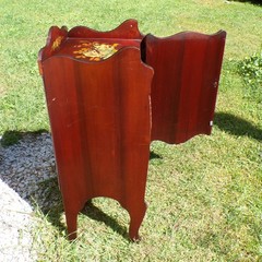 Vintage French Vernis Martin Style Hand Painted Music Cabinet Record Stand