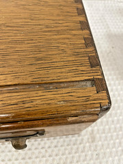 Antique Solid Oak 2 Drawer Card Catalog Library Index File Tabletop Cabinet Box