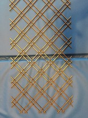 Two Vintage Brass Metal 37.5 x 9 inch Inserts China Closet Cabinet Doors Leading