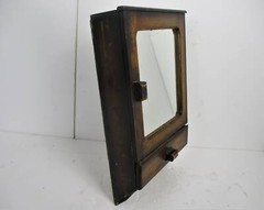 Kitchen Apothecary Medicine Bathroom Wall Cabinet Ornate Hand Carved Wood Bevele