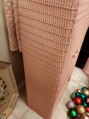 Vintage Pink Wicker Cabinet Bathroom Laundry Room