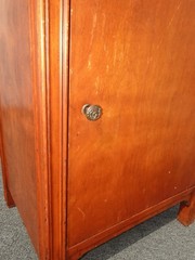Antique Stickley Bros. Small Display Smokers Cabinet w Towel Rack One Drawer LH9