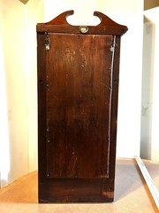 Antique 10”x24” Wooden Shaving Stand, Beveled Mirrors, 2 Shelves w/Drawer