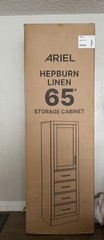 New ARIEL Hepburn Linen Bathroom Storage Cabinet – White