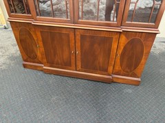 67280 Baker Mahogany Breakfront China Cabinet with Glass Doors