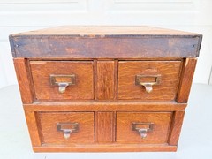 Macey Antique Pair 2 Drawer Modular Card File Cabinets