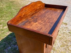 Antique Early Pennsylvania Primitive Cherry Dry Sink Hand Crafted 1840s Era