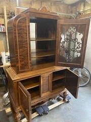 1800’s Tiger Maple Hutch Rare Good Condition Antique Retro