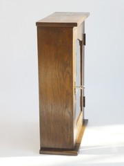 Antique Oak Cabinet with Beveled Glass Door Art Deco Apothecary Cut Floral Glass