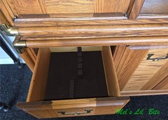 Vintage Campaign Style Oak China Hutch