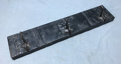 Vintage Decorative Black 23″ Tin Ceiling Metal 3 Hook Rack Old 147-25B