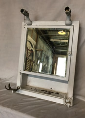 Antique VTG Deco Double Sconce Cup/Soap Holder 21×27 Mirror Cabinet Old 1213-26B
