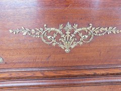 Antique Oak French Louis XVI Style Gilt Bronze Mounted Vitrine Display Cabinet