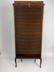 Antique French Louis XV Style Vitrine, Curved Glass Display Cabinet Hand Painted
