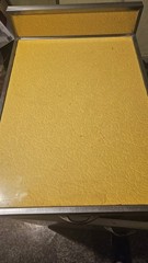 Vintage 1950s Yellow Metal Kitchen Cabinet w/ Formica Top 36″H Mid-Century