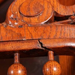 Antique R. J. Horner School Stick & Ball Oak China Cabinet