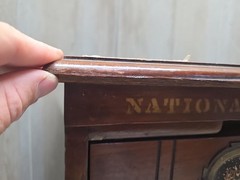 rare antique 1800’s hand made painted National Cabinet file letter cabinet box