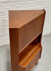 Mid Century Modern Rosewood Corner Bookcase / Bar Cabinet, Made in Denmark 1960s