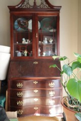 Antique Solid Mahogany Corner China Cabinet Curio Hutch