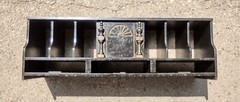 Antique 10 Compartment Office Desk Organizer Cabinet, Black/Gold Carved Wood