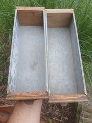 Lot Set 2- Vintage WC Heller 12″ Oak Card Slide Hardware Drawer Box Wood Slides