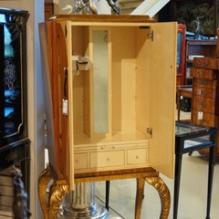 Unique Rosewood and Maple Tuxedo Bar Cabinet with LED lighting