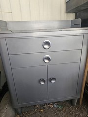 Vintage HAMILTON Medical cabinet Art Deco steel small industrial