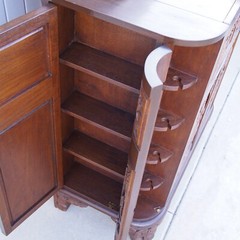 George Zee & Company Rosewood Dry Bar Cabinet 1963 Hand Carved