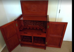 BEAUTIFUL ANTIQUE MID-CENTURY MODERN 1967 GEORGE ZEE Co ORIENTAL DRY BAR CABINET