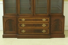 F52257EC: HICKORY 4 Door Beveled Glass Mahogany Breakfront